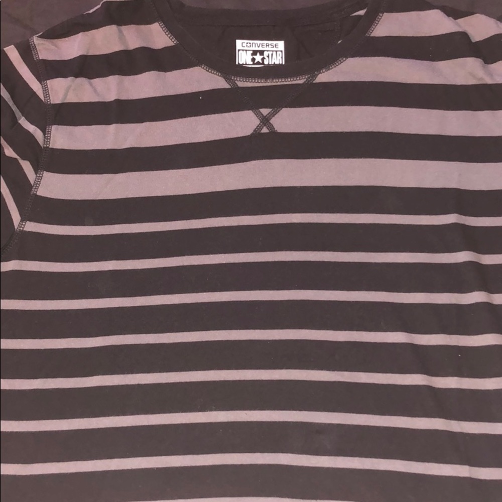 Black and Gray Striped T-shirt